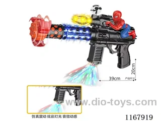 Black B/O Gun with Spider-Man, Lights, Gun Sounds, Action