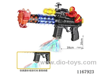 Black B/O Gun with Iron Man, Lights, Guns, Action