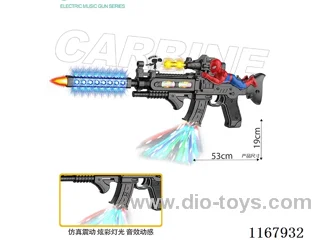 Black B/O Gun with Spider-Man, Lights, Gun Sounds, Action