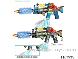 Painted B/O Gun with Iron Man, Lights, Gunfire, Action (2 Colours Mix)