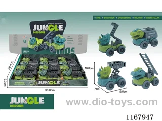 12PCS Inertia Firefighting Dinosaur Vehicle