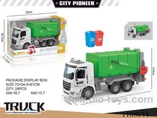 1:16 Inertia can open the door sound and light rubbish truck (2 keys with 2 rubbish bins)