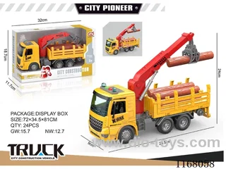 1:16 Inertia door openable sound and light wooden bar transport vehicle (2 keys)