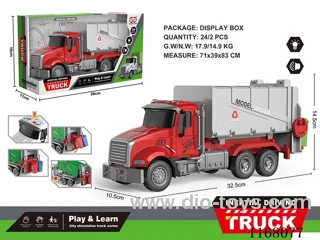 Inertia Acoustic Rubbish Tipper (Dark Red) with 2 Bins