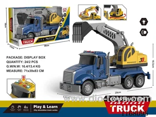 Inertial Sound and Light Truck Mounted Excavator (Blue)