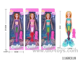 33.5CM Lighted Mermaid + Fish Comb (3 Colours Mixed) 2*AG13 included