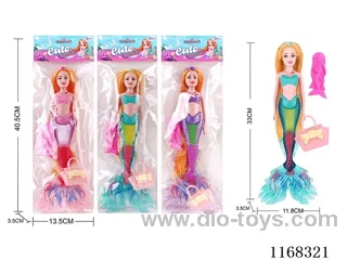 33.5CM Lighted Mermaid + Fish Comb + Bag (3 Colours Mixed) 2*AG13 included