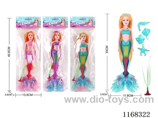 33.5CM Lighted Mermaid + 4 Animals + Seaweed (3 Colours Mixed) 2*AG13 included