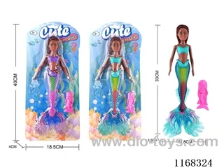 33.5CM Light Up Mermaid + Fish Comb (2 Colours Mixed) 2*AG13 included