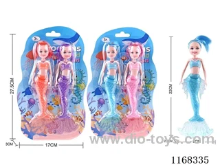 Two 21.5cm Little Kylie Lights Mermaid Dolls 2 Colours Mixed Pack
