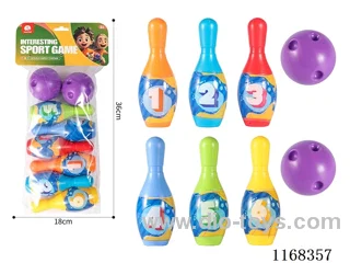 14CM Cartoon Bowling Balls 6pcs+2balls