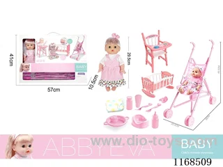 29.5cm doll with 4 IC sounds + drinking + trolley + chair + bed 12PCS(Include 3*AG13)