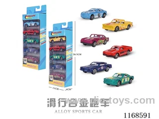 free wheel alloy car 5PCS