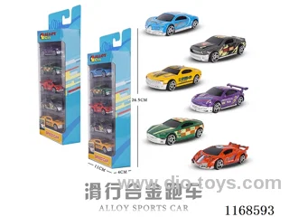 free wheel alloy car 5PCS