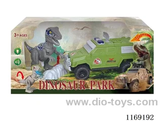 Dinosaur Set (Dinosaur and inertial car belt sound and light) (included 6*AG13)