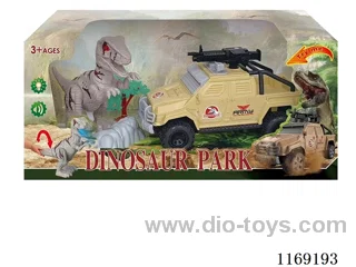 Dinosaur Set (Dinosaur and inertial car belt sound and light) (included 6*AG13)