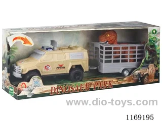 Dinosaur trailer (Dinosaur and inertial vehicle with sound and light) (included 6*AG13)