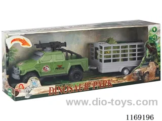 Dinosaur trailer (Dinosaur and inertial vehicle with sound and light) (included 6*AG13)