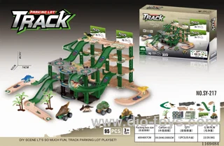 Assembled DIY dinosaur parking lot 92PCS