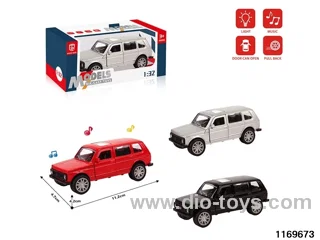 1:32 alloy pull back car W L/M