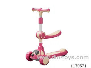 Kids foldable scooter big wheel with seat lights music