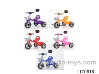 Children's three-wheeled bicycle with lights and music stroller