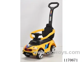 Children's scooter with push handle fence stroller