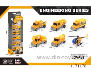 Alloy Scooter Long Head Engineering Vehicle 6 Mixed)