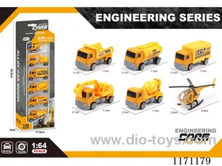 Alloy skidding short head engineering car 6 mixes