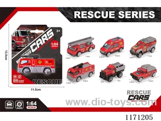 Alloy Scooter Fire Truck 6 Mixed