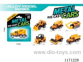 Alloy Scooter Engineering Vehicles 6 Assorted