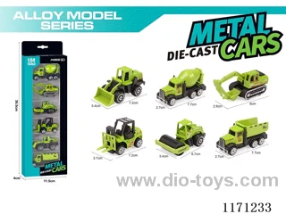 Alloy Scooter Engineering Vehicle Green 6 models mixed(6pcs/box)