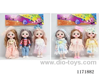 6” 16cm 13 jointed Solid 3D Real Eyes Doll Headdress 3PCS Mixed 2 types