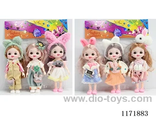6” 16cm 13 jointed Solid 3D Real Eyes Doll Headdress 3PCS Mixed 2 types