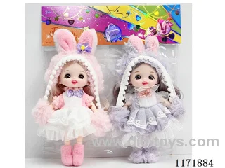 6” 16cm 13 jointed solid 3D eye-catching doll with headdress 2pcs