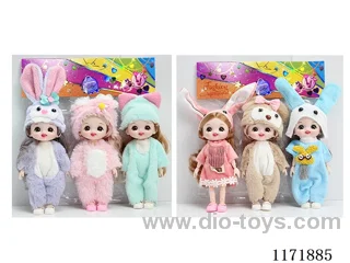 6” 16cm 13 jointed Solid 3D Real Eyes Doll Headdress 3PCS Mixed 2pcs