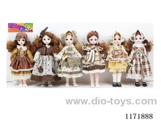 12 inch 30 cm 21 joints solid 3D real eyes doll + hair accessories, a variety of mixing