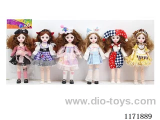 12 inch 30 cm 21 jointed solid body 3D real eyes doll + hair accessories many mixes