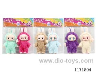 17cm Vinyl body with color print eyes Rabbouh dolls 2-pack Multi-mixed