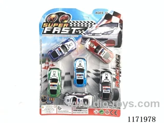 6PCS pull back iron car