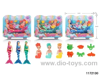 14 inch mermaid + seahorse doll