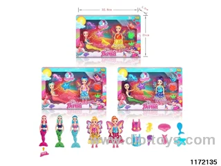 Mermaid + Butterfly Doll Set