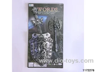 Ancient Silver Single Sword Shield + Axe