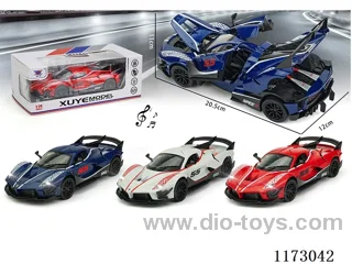 1:24 pull back alloy car 1PCS W L/M (openable door)