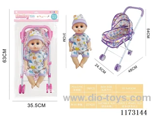 31CM iron trolley + Eye doll with 4 sound IC (3*AG13 included)