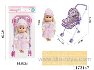 31CM iron trolley + Eye doll with 4 sound IC (3*AG13 included)