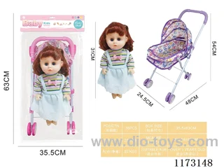 31CM iron trolley + Eye doll with 4 sound IC (3*AG13 included)