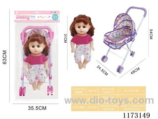 31CM iron trolley + Eye doll with 4 sound IC (3*AG13 included)