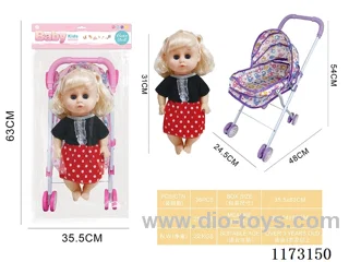 31CM iron trolley + Eye doll with 4 sound IC (3*AG13 included)