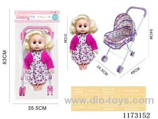 31CM iron trolley + Eye doll with 4 sound IC (3*AG13 included)